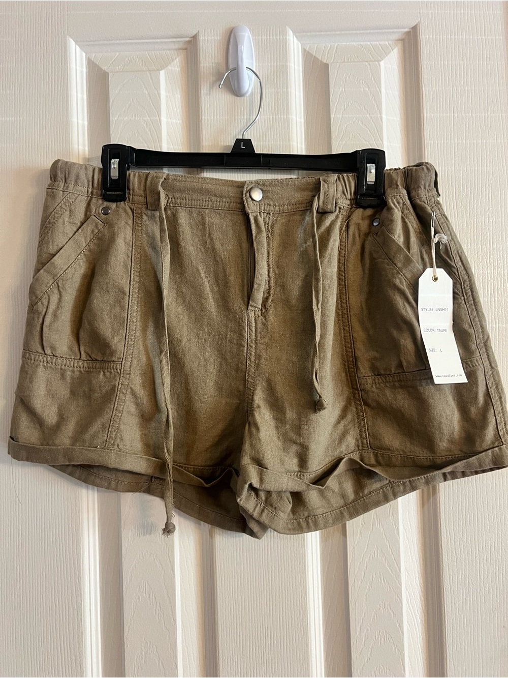 Ci Sono Taupe Drawstring Casual Shorts